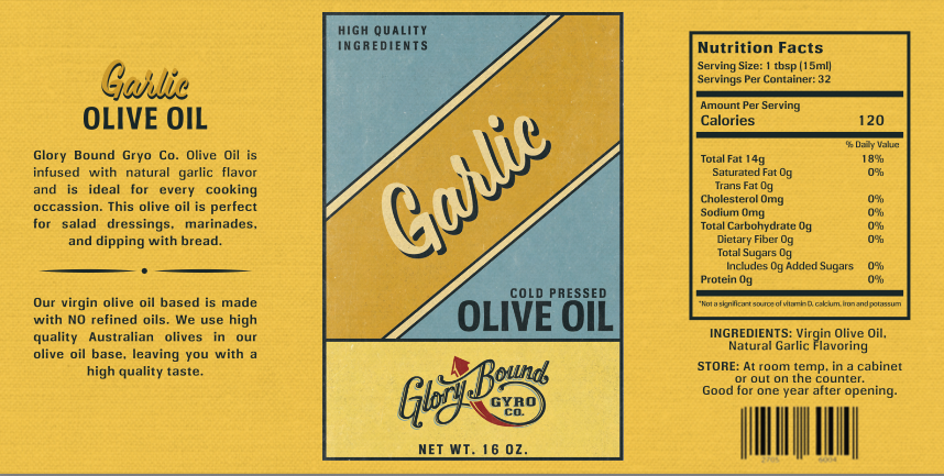 Glory Bound Garlic Infused EVOO — 2-Pack (16 oz each)