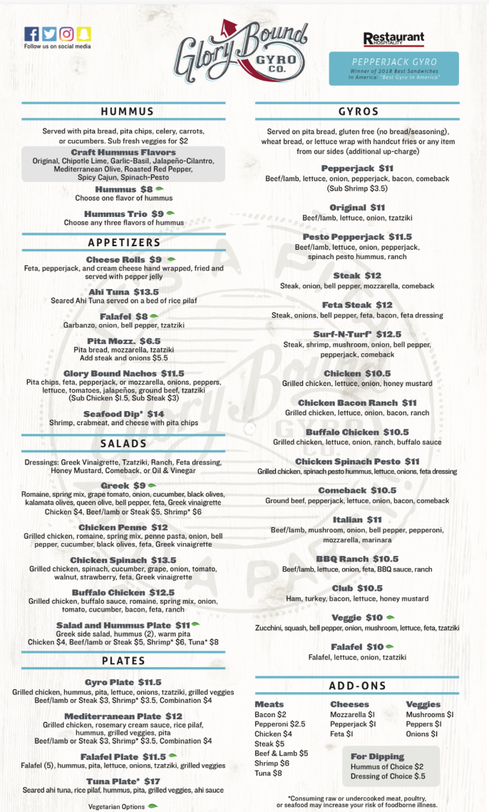 Our Menu