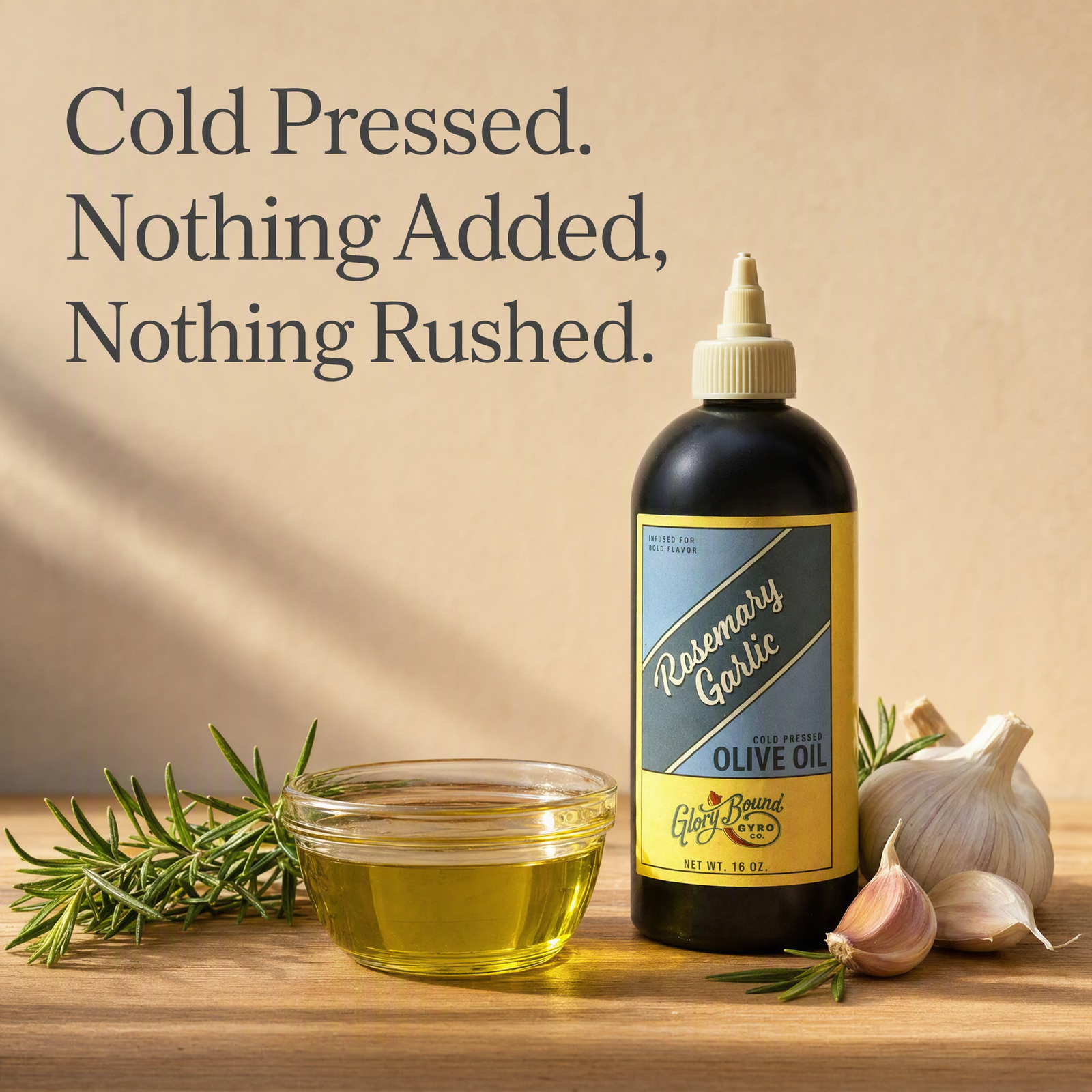 Glory Bound Rosemary Garlic Cold Pressed Olive Oil, 16 oz